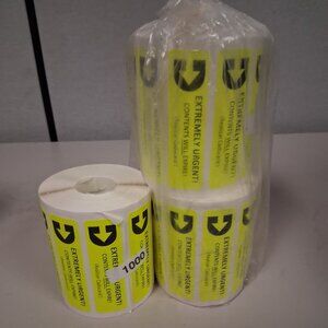 3 Rolls EXTREMELY URGENT CONTENTS WILL EXPIRE Labels 1000/roll New